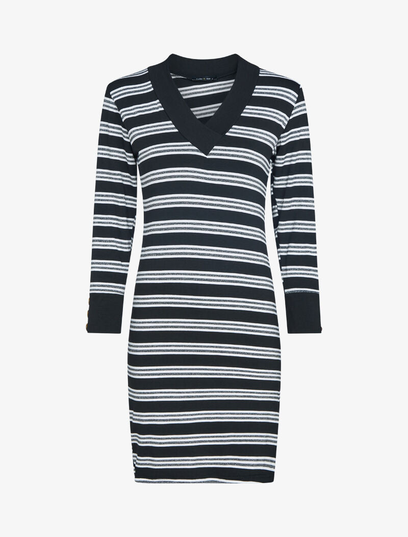 Robe à rayures irisées - noir - 3