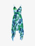 Robe asymétrique à imprimé tropical - bleu ciel - 1