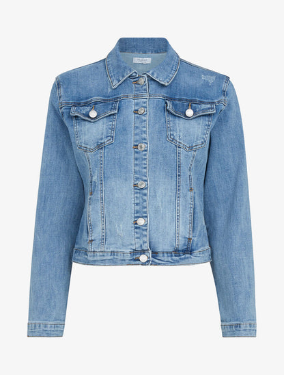 Vestes en jean à détails griffés - bleu denim - 2