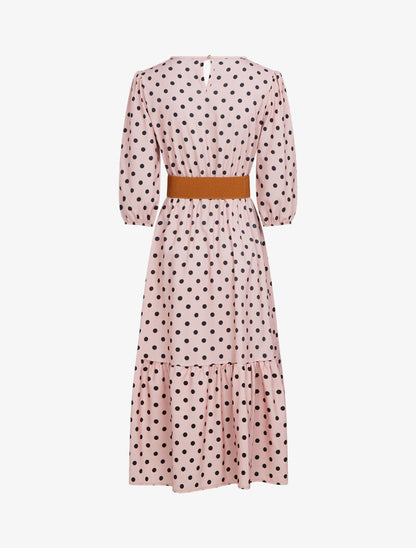 Robe à imprimé pois - rose - 2