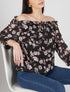 Blouse à col bardot à imprimé floral - noir - 1