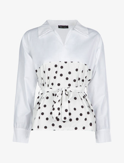 Blouse style chemise à imprimés - blanc - 2