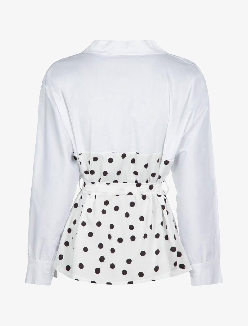 Blouse style chemise à imprimés - blanc - 3