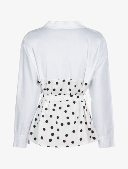 Blouse style chemise à imprimés - blanc - 3