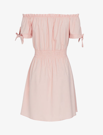 Robe patineuse à col bardot - rose - 3