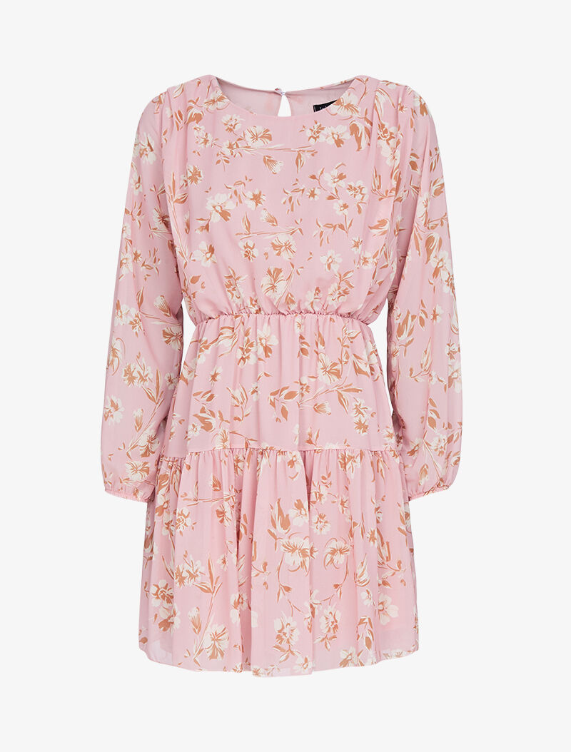 Robe patineuse à imprimé floral stylisé - rose - 1