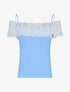Top à encolure en crochet - bleu ciel - 1