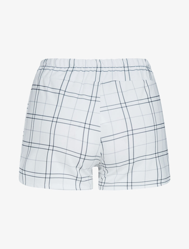 Short extra court à imprimé tartan - ecru - 2