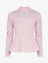 Top péplum bi matière - rose - 1