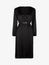 Robe satinée à bas gaufré - noir - 3