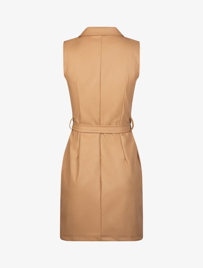 Robe ajustée en simili - camel - 2