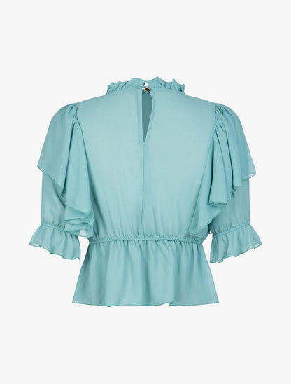 Crop top boule en voile - turquoise - 2