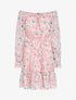 Robe fleurie à col bardot - rose - 1