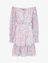 Robe fleurie à col bardot - ecru - 1