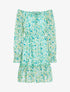 Robe fleurie à col bardot - vert d&