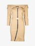 Robe fourreau zippée - camel - 1