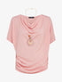 Top en maille et sautoir - corail - 3