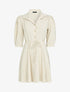 Robe patineuse à boutons contrastants - beige - 1