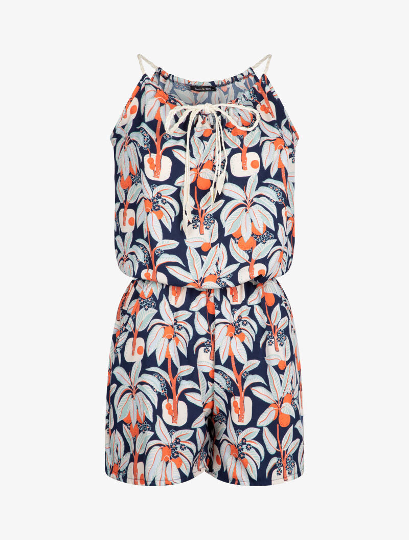 Combishort à imprimé cocotiers - marine - 2