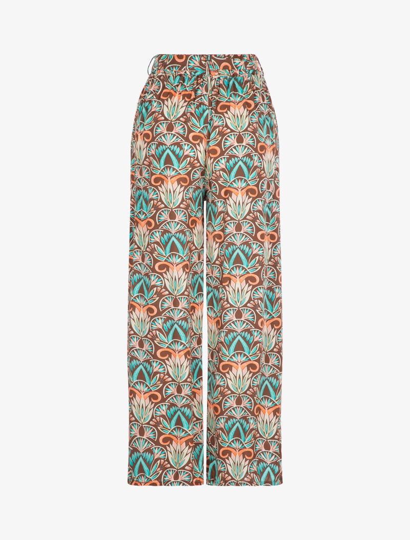 Pantalon à imprimés graphiques - marron - 3