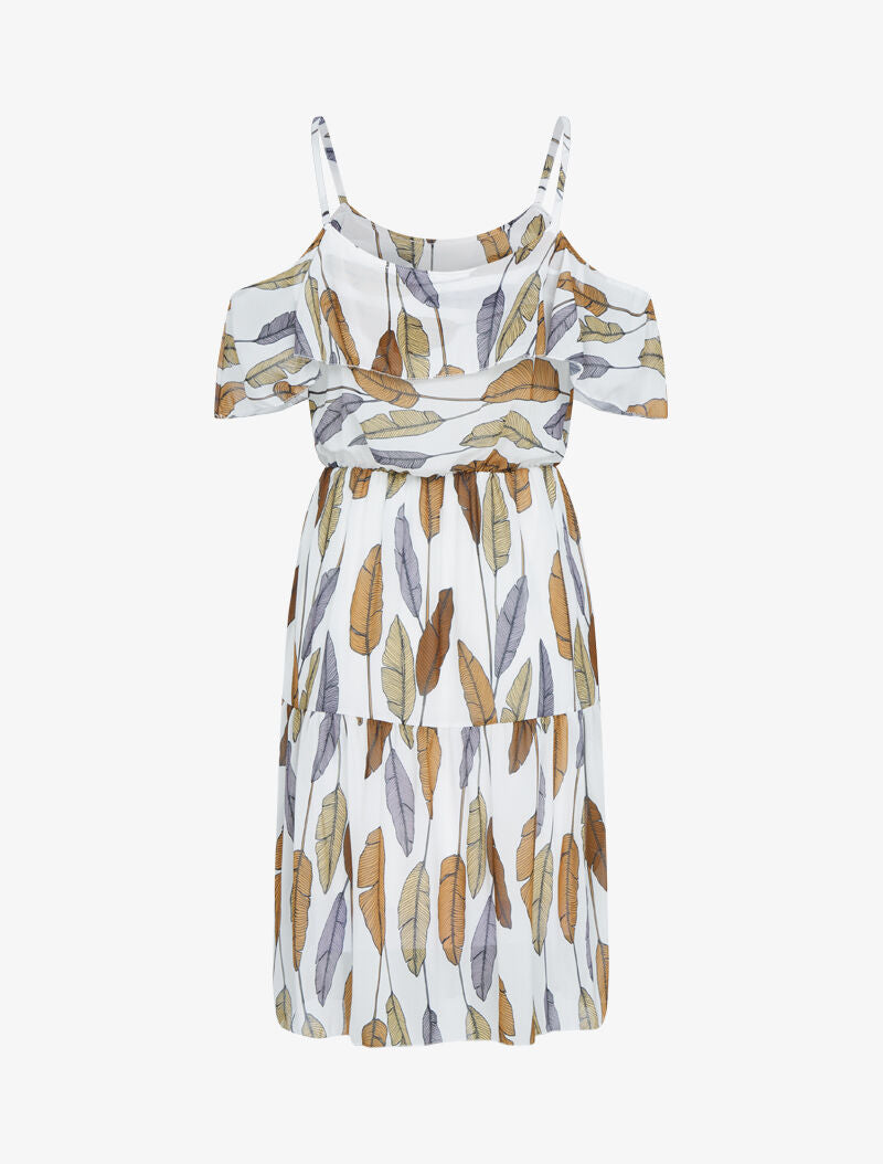 Robe à épaules dénudées et imprimés - noir - 2