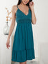 Robe à buste en crochet - bleu pétrole - 1