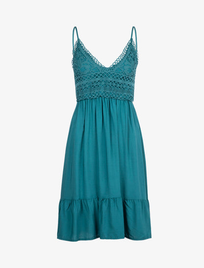 Robe à buste en crochet - bleu pétrole - 2