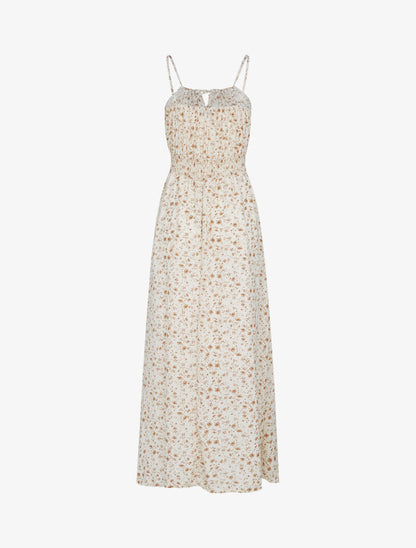 Robe à imprimé floral et crochet - beige - 2