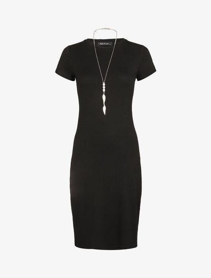 Robe t-shirt ajustée - noir - 1