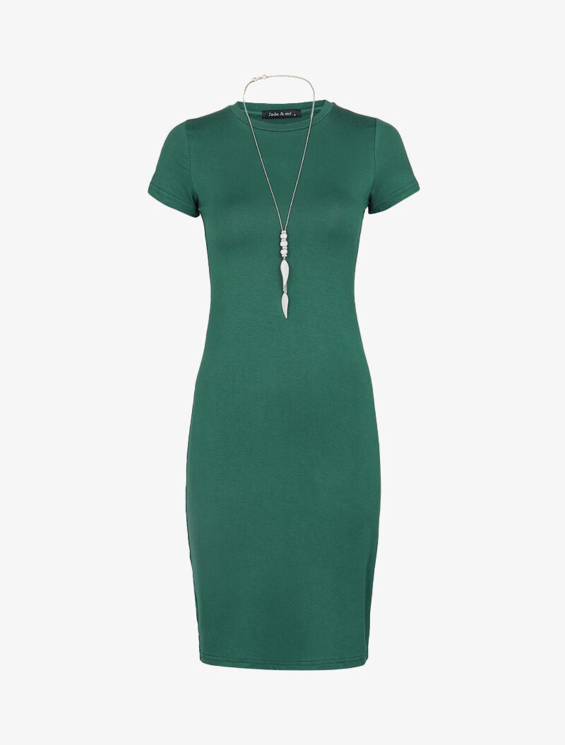 Robe t-shirt ajustée - vert bouteille - 3