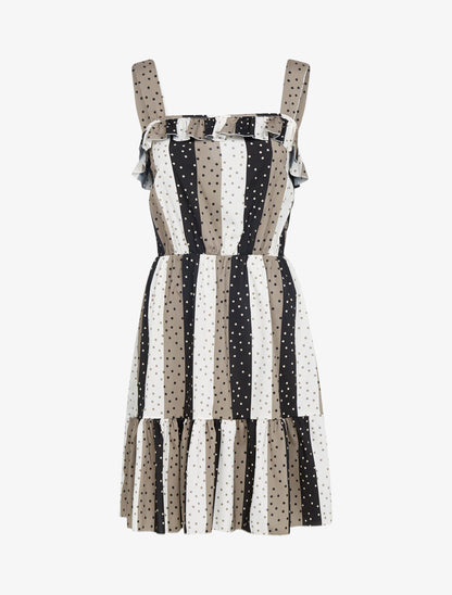 Robe volantée à imprimés - noir - 3