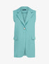 Gilet sans manches à bouton contrastant - turquoise - 1
