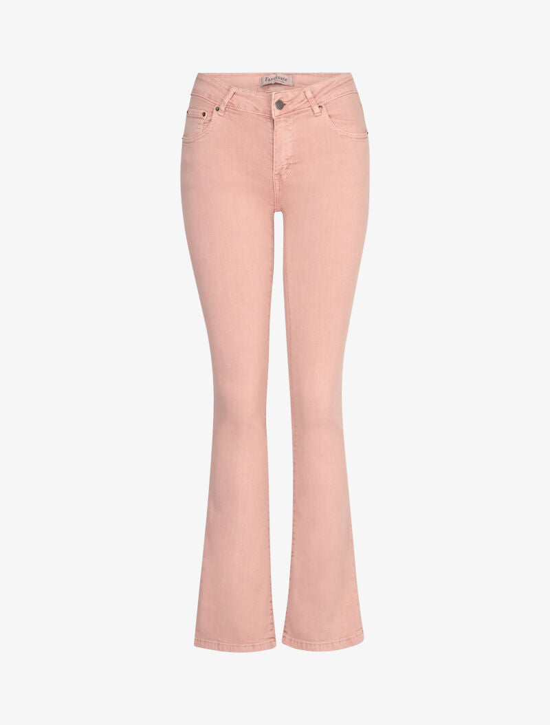 Jean flare uni - vieux rose - 3