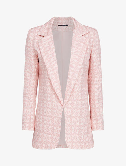 Blazer à imprimé graphique - rose - 3
