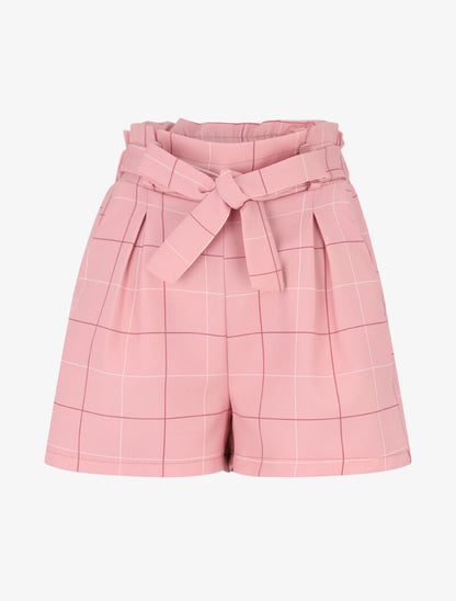 Mini short à imprimé carreaux - rose - 1
