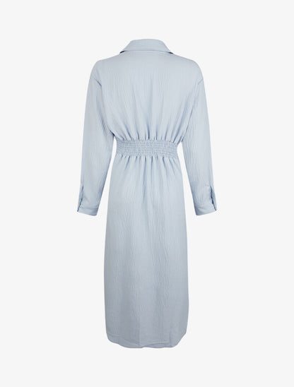 Robe chemise à pans boutonnés - bleu ciel - 2