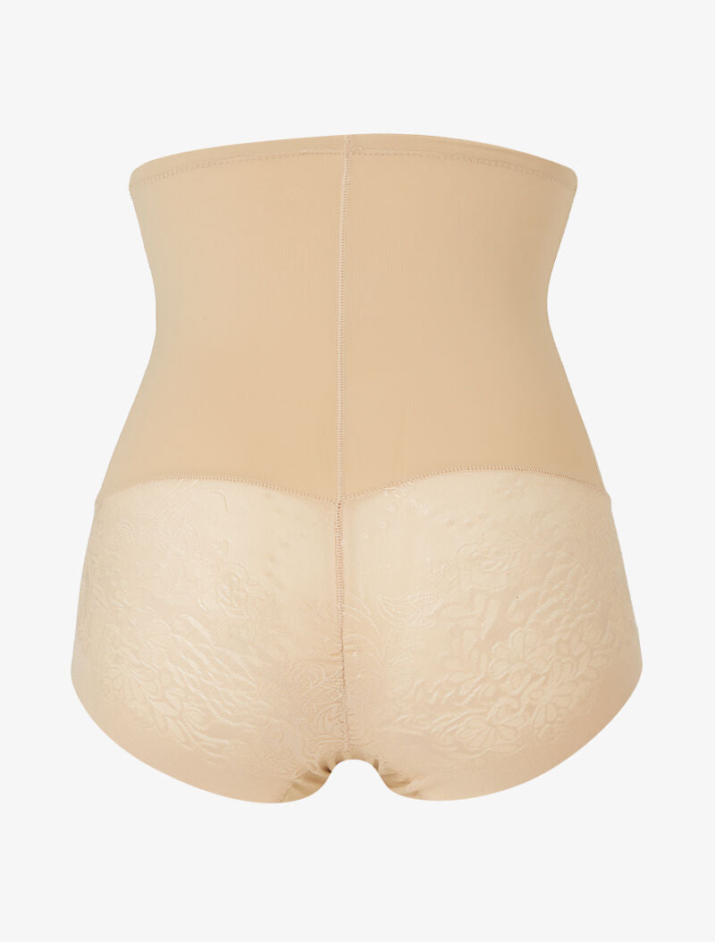 Culotte gainante à détails dentelle - beige - 2