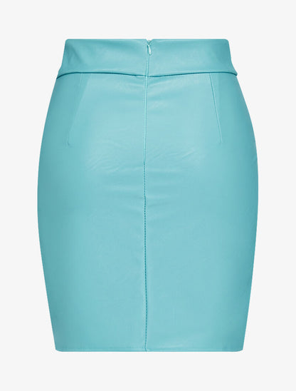 Mini jupe à bords biseautés - turquoise - 2