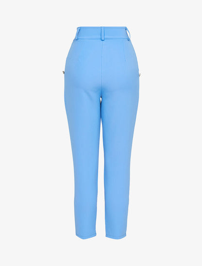 Pantalon 7/8 à boutons décoratifs - bleu ciel