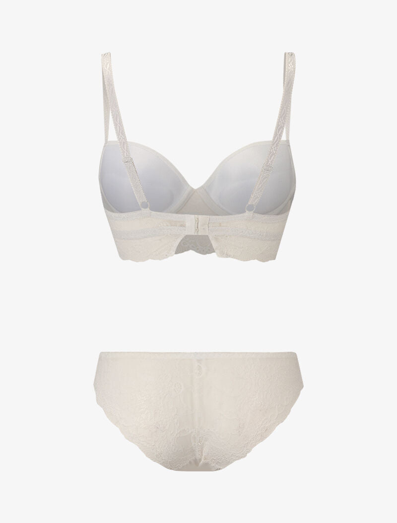 Ensemble à dentelle superposée - blanc - 2