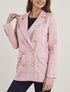 Blazer long à grands carreaux - rose - 4
