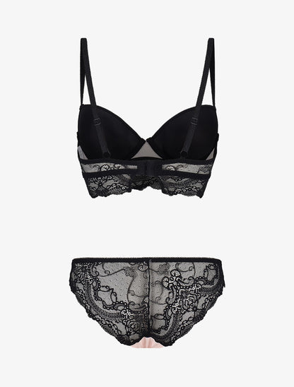 Ensemble à dentelle superposée - rose - 2