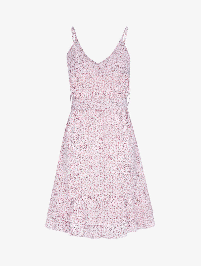 Robe effet cache coeur et à volants - rose - 2