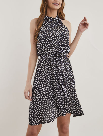 Robe cintrée à col américain - noir - 4