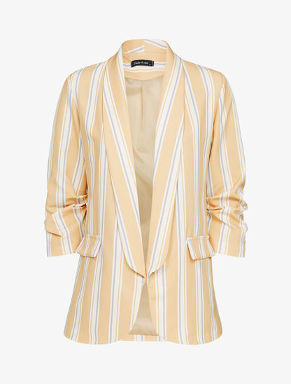 Blazer à manches plissées et rayures - pêche - 3