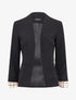 Blazer à revers imprimé tartan - noir - 1