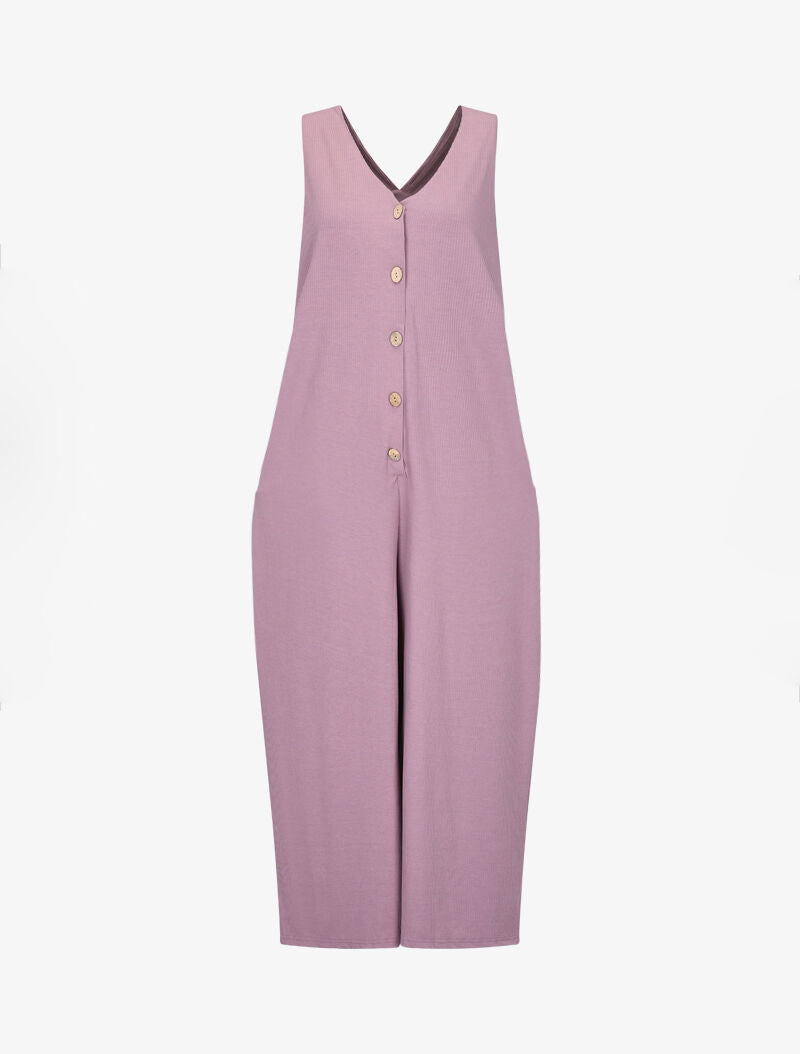 Combinaison 7/8 côtelée - lilas