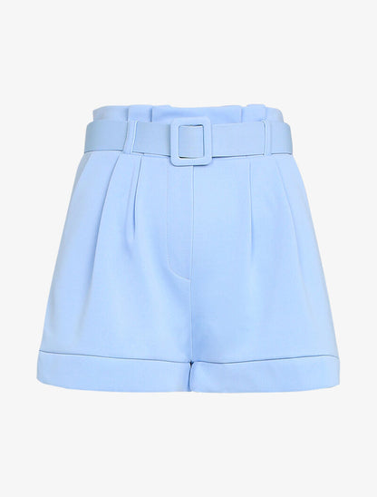 Short uni ceinturé - bleu ciel - 3