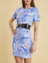 Robe côtelée à manches courtes - bleu ciel - 1