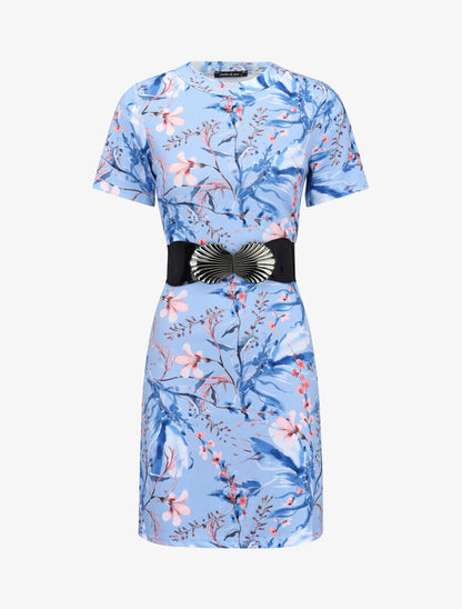 Robe côtelée à manches courtes - bleu ciel - 2